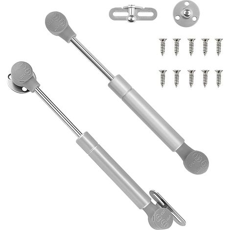 2 Pièces Charnière à Ressort à Gaz, Vérins à Gaz 100 N, Charnières à Fermeture Douce, Rabat de Porte pour Armoire de Cuisine, 10" (Longueur Totale:270 mm)