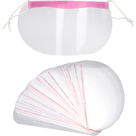 50 Pièces Visière Faciale Jetable Transparente avec Bandeau pour Salon de Coiffure à Domicile (1/5)