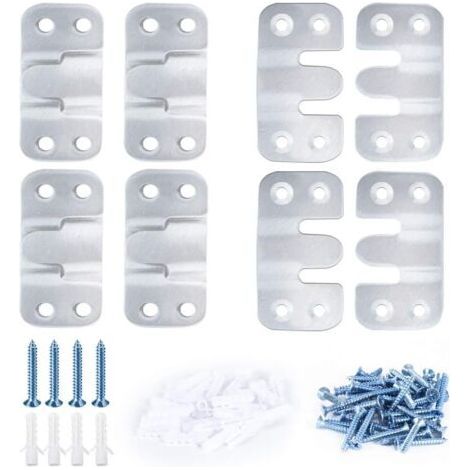 12pcs Silver Flush Mount Brackets, Stainless Steel Hooks for Picture Frames and Mirrors (1/4)