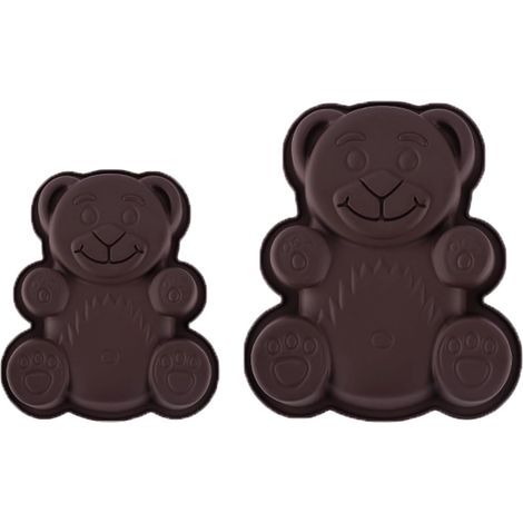 Moule Gateau, Moule Gateau Silicone, Moule Ourson Guimauve, Moule à Gâteau, En Silicone, Marron, Pour Gâteau, Glace, Chocolat, Pain, Dessert, Pudding, Sans Bpa, 1 Pièce, Un Grand Et Un Petit (1/5)