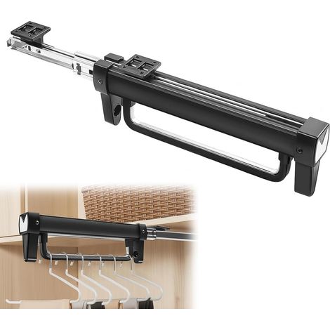 Tringle Coulissante Penderie Noir 31cm Extensible Tringle Penderie Barre (1/5)