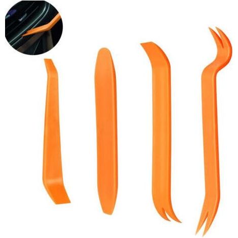 4Pcs Outil Demontage Garniture Voiture, Professionnel Voiture Démontage Installation Outil Kit pour Voiture Radio Audio Garniture Intérieure Dash Tableau de Bord, Installateur Pry Outil (1/4)