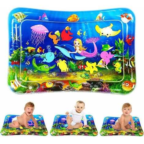 Tapis d'Eau Bébé, Tapis d'eau Gonflable, Jouet Bebe Tapis Eau, Centre de Jeux d'Activités Amusantes, Stimulation de La Croissance de Bébé (70 cm 50 cm) (1/5)