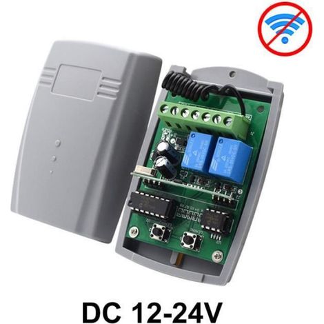 Ouvre-porte de garage WiFi - Tuya - Récepteur 2 canaux - 433MHz - Compatible Alexa et Google Home - DC 12V-24V