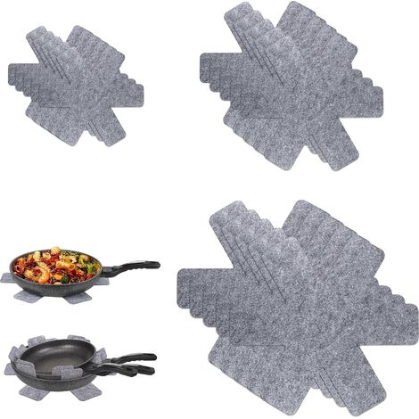 15 Pièces Protege Poele, 3 Tailles Différentes Protege Casserole et Poele, 22/33/38cm Protection Poele et Casserole Sépare et Protège Les Surfaces de Cuisine des Rayures (1/5)