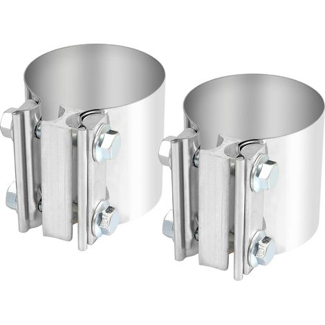 collier echappement 3.0 pouces (76.2mm),connecteur bout à bout virole de serrage d'échappement en acier inoxydable 2 pièces (1/5)