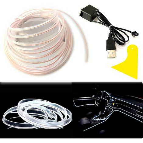EL-Draht 10M Weiß USB Neonröhre für Auto Innenraum Dekoration (1/5)