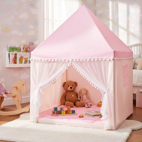 Pour enfants de 3 à 12 ans, tente de jeu pour chambre ou salle de jeux, avec porte moustiquaire et 2 fenêtres (1/5)