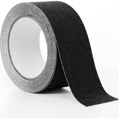 Ruban antidérapant,Bandes antidérapantes avec Ruban adhésif antidérapant pour escaliers, marches, revêtements de Sol, Ruban antidérapant Solide, Autocollant, Noir (3,5cm x 5m, Noir) (1/5)
