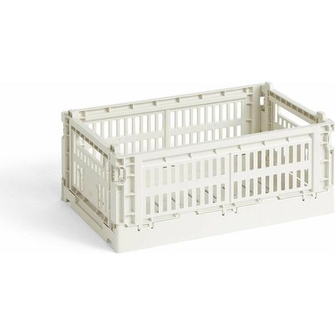 Hay Caja Colour Crate blanco roto polipropileno reciclado