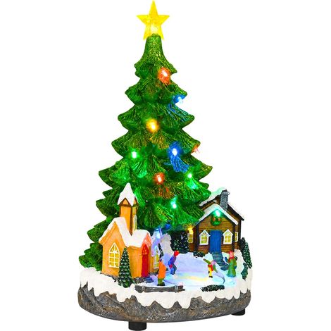 Weihnachtsbaum mit Musik SALO 16 x 15 x 27,5 cm Harz Grün vidaXL (1/5)