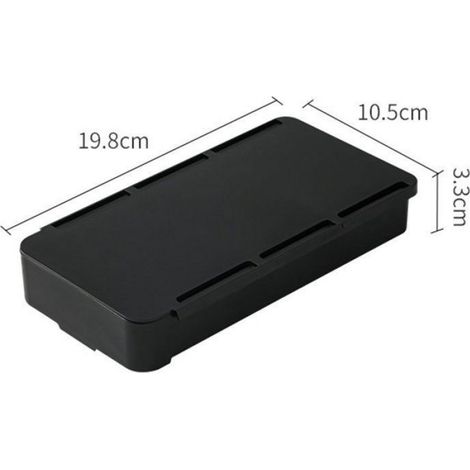 19,8 x 10,5 x 3,3 cm - 2 pièces - Tiroir de bureau dissimulé - Pour étagères, bureaux et tables - ABS - Noir - Autocollants Femeo (1/3)