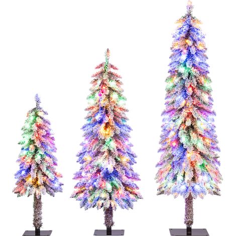 CASART Artificial Christmas Tree Set Flocked Xmas Tree Set (1/5)