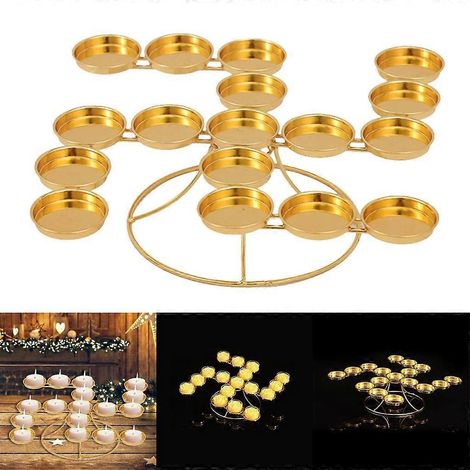 Bougeoir décoratif à 17 branches, support en métal pour table (1/4)
