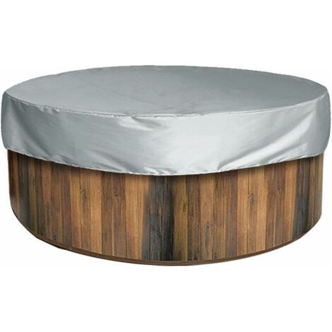 Couverture de spa ronde, couverture de spa imperméable, protection UV avec cordon de serrage, couverture de spa/bâche, couverture de baignoire extérieure, couverture de piscine (1/5)