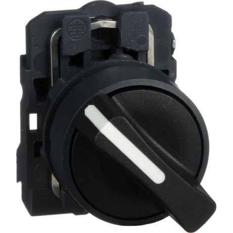 Harmony bouton tournant noir Ø22 - à manette - 2 positions - 1F - XB5AD21