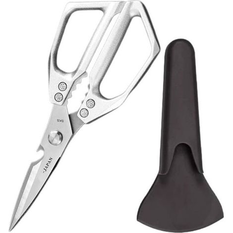 Ciseaux Cuisine - Acier Inoxydable 3CR13 - Poignées Ergonomiques Anti-dérapantes - Pour Découpe Os Poisson Viande Herbes - Lot de 1 (1/5)