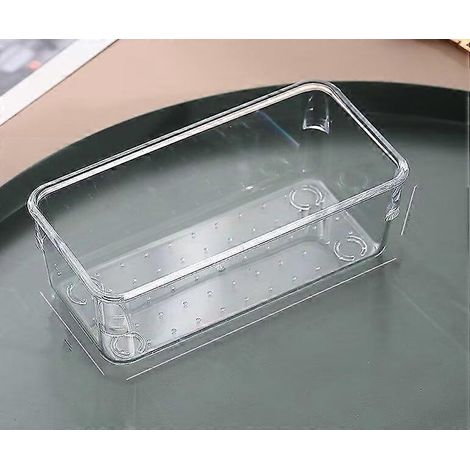 Organisateur de tiroir de bureau en 8 pièces, séparateurs de tiroir en plastique avec 3 tailles de bacs de rangement pour maquillage, bureau, salle de bain, cuisine (1/5)