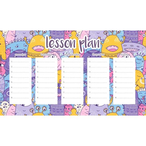 Piano di lezione magnetico per bambini: Mostri carini 45x26 cm