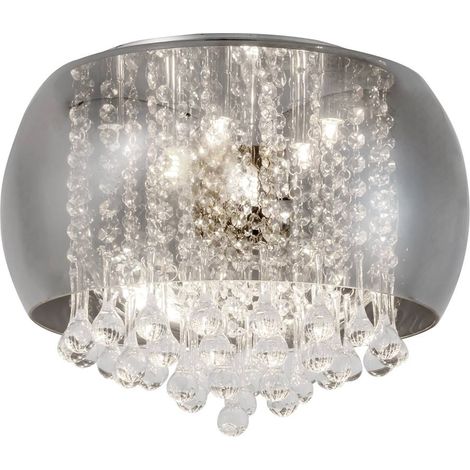 Plafoniera Ninelle Crome Tinted Glass G9 6x max 40W L: 33,5 cm ø40cm dimmerabile (1/3)