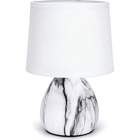 Lampe Décorative Base Céramique Effet Marbre Naturel Douille E14 Style Nordique Associé au Design Moderne Intérieur