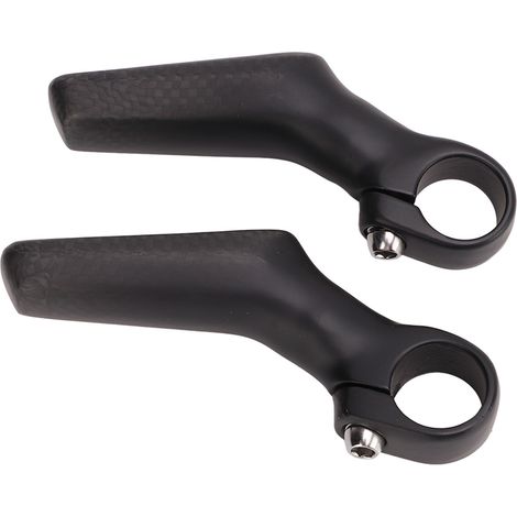 Ergonomische L-förmige Lenkerendkappen aus 3K-Carbon für Rennräder mit 22,2 mm Lenkerdurchmesser, matte Oberfläche, Paar (1/5)