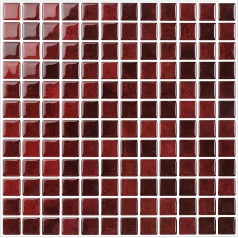 Carreaux muraux autocollants - 25,4 x 25,4 cm - Imperméables et résistants à l'huile - Revêtement mural décoratif - 1 carreau par paquet - Matériau PET (1/5)