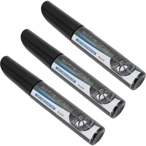 Stylo de retouche peinture pour voiture (10 ml, lot de 3), résistant aux intempéries, pour réparer les rayures et les imperfections de la carrosserie (noir). (1/5)