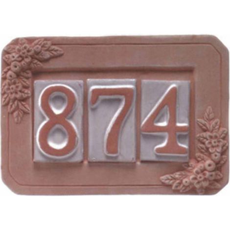 PORTANUMERO IN TERRACOTTA 3 POSTI 24X16 CM Q.TA 5