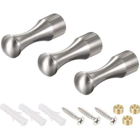 3 pièces. Baguettes à main Poignées 14x45mm(DxL) Gebürsteter Silberton (1/4)