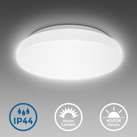 Deckenleuchte Ø22 cm - 10W, 1100lm, LED, IP44, neutralweiß, weiß