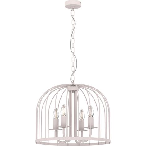 Suspension rustique en cage beige 4xE14 Coco Luminex (1/2)
