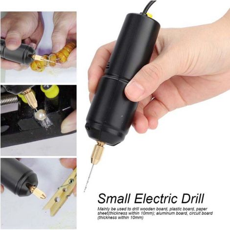 Mini perceuse électrique portative, petite perceuse USB portative avec 3 embouts DC 5V pour l'artisanat de bricolage (1/4)