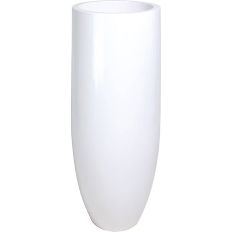 Bac fibres de verre gelcoat Ø 35 cm H 90 cm Ext. cigare blanc glossy - dimhaut: H 90 cm - couleur: Blanc neige