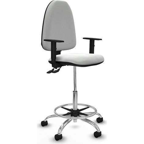 Piqueras y Crespo Aýna Taburete de trabajo blanco ergonómico