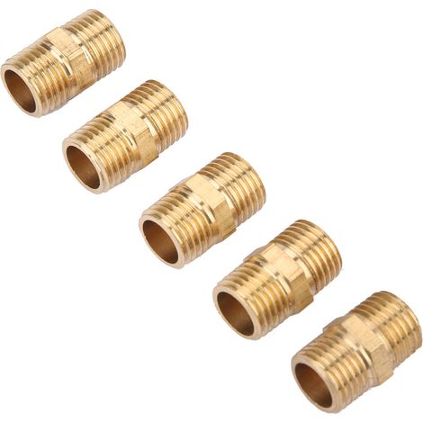 1/2" Messing-Rohrverschraubung Sechskantnippel Wasserschlauch-Verbindungszubehör (5 Stück) (1/5)