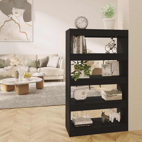 vidaXL Book Cabinet/Room Divider Black 80x30x135 cm Engineered Wood (1/5)