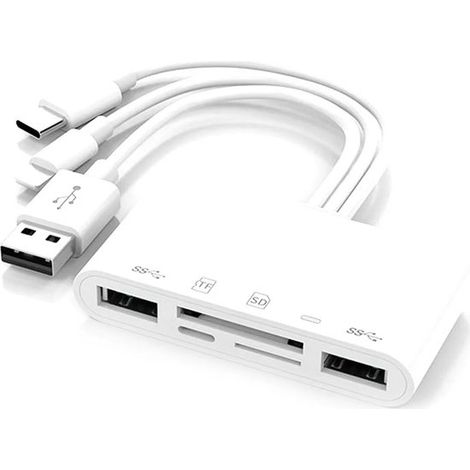 5-in-1 USB-C/USB-A Kartenleser und OTG-Adapter – Geeignet für SD/Micro-SD-Karten, Mobiltelefone und andere Geräte. (1/4)