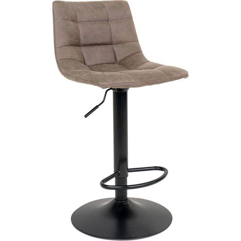 Set 2 sgabelli da bar Middelfart in microfibra marrone chiaro con gambe nere
