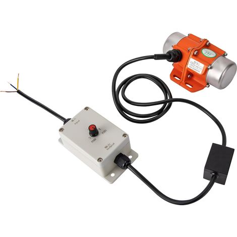 HAUTOUR Moteur de vibration en béton avec Contrôleur de vitesse 220 V Moteur vibrant asynchrone monophasé en alliage d'aluminium 3 000 tr/min (30 W) Pour l'énergie électrique, construction, médecine (1/5)