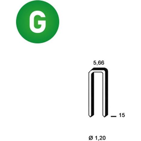 5 000 Agrafes E-15 - Galvanisées Résinées - 5.66x15x1.2 mm - D-Work