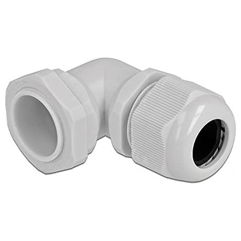 DELOCK PRESSE-ÉTOUPE COUDÉ À 90° PG21 - GRIS 60336