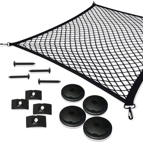 Rnemitery – Filet à bagages de voiture 110x60 cm – Nylon élastique – Sécurise vos affaires et animaux – Installation rapide sans perçage (1/5)