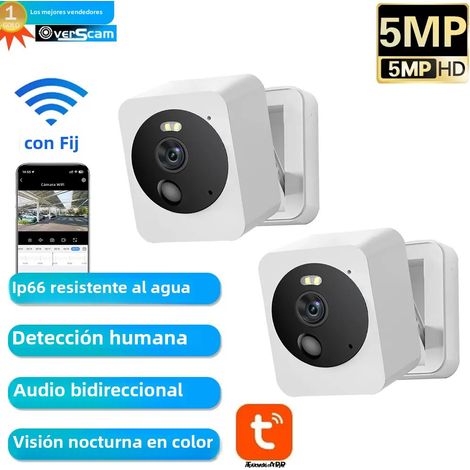 (Lot de 2 sans carte mémoire) Mini caméra IP WiFi intelligente Graffiti, 5 MP, étanche (1/5)
