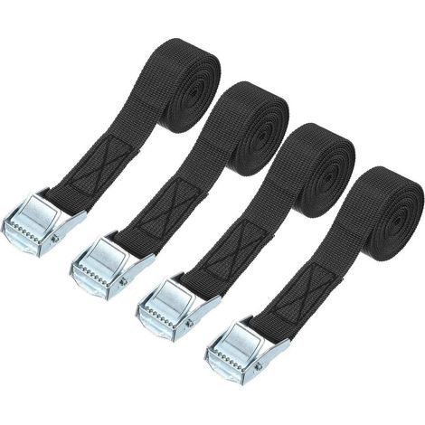 4er Set Spanngurte 2,5cm x 1,5m mit Nockenschloss bis 250kg belastbar