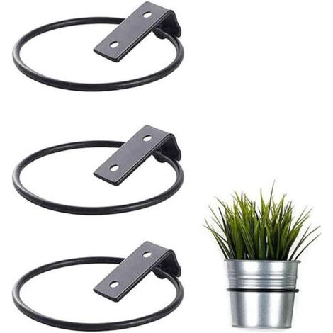 Lot de 3 Support Mural pour Pot de Fleur,Support de pot de Fleur Pliable en Métal, mur de Support de pot de Fleur Extérieur de Jardin à la Maison (17,5 x 15 x 6,2 cm)- (1/4)