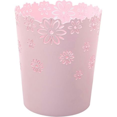 Corbeille papier plastique taille moyenne forme fleur - 10 L sans couvercle, design décoratif, facile nettoyer (1/5)