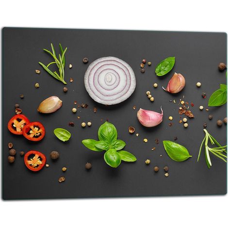 Planche à découper en verre 52x40 épices (1/5)