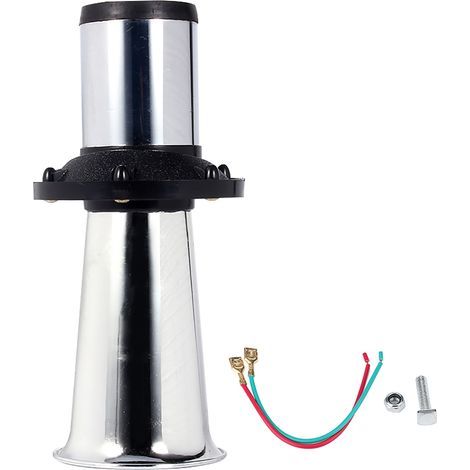 Clacson/Sirena da 12V 110dB per auto, camion, stile vintage, antico, AHH-OOO-GAH AHOOGA OOGA, argento (1/5)