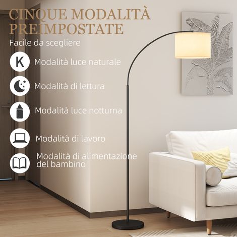Lampadaire LED orientable noir avec télécommande, 11 couleurs et 11 intensités lumineuses, minuterie 1 heure, réglable, pied au sol (1/5)